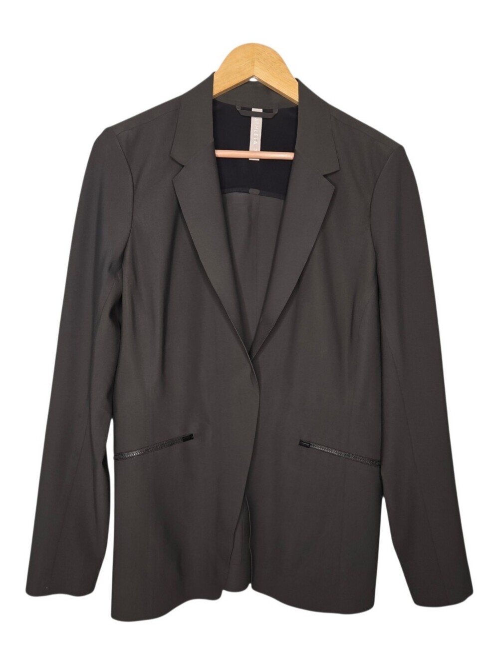 Athleta Womens Dark Gray Career Office City Interstellar Blazer Size 12